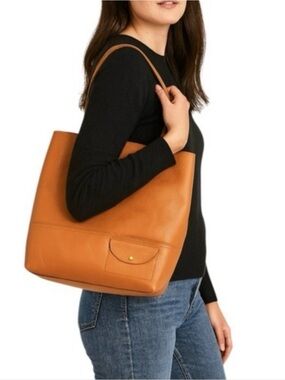 J.Crew "All-Day" Leather "Roasted Chestnut" Shoulder Bag
